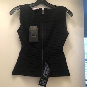 Herve Leger black plunge top size small